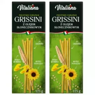 Paluszki - NaturaVena Paluszki chlebowe Grissini z olejem słonecznikowym Zestaw 2 x 125 g - miniaturka - grafika 1