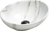Umywalki - Umywalka Mexen Mexen Elza umywalka nablatowa 40 x 33 cm biała kamień - 21014093 - miniaturka - grafika 1