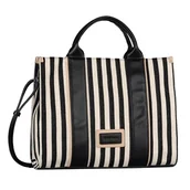 Torebki damskie - TOM TAILOR Malie Shopper damskie, Paski czarne, l, moda - miniaturka - grafika 1