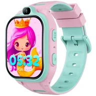 Smartwatch - Forever Kids Boost KW-530 AI GPS WiFi 4G Różowo-zielony - miniaturka - grafika 1