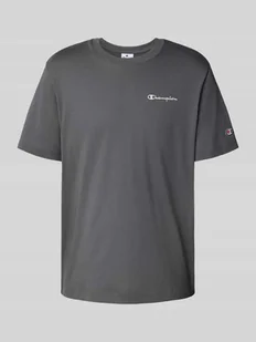 T-shirt z wyhaftowanymi logo i okrągłym dekoltem - Koszulki męskie - miniaturka - grafika 1