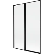 Parawany nawannowe - Mexen Mist L parawan nawannowy 2-skrzydłowy lewy 120 x 150 cm, czarna ramka, czarny - 8A9L-120-011-70-70-L - miniaturka - grafika 1