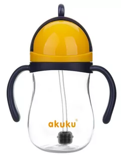 ALBIS MAZUR AKUKU Bidon ze słomką z odważnikiem blue/yellow A0165, 280ml - Bidony dla dzieci - miniaturka - grafika 1