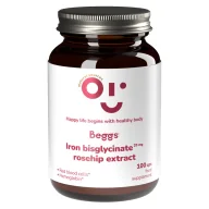 Witaminy i minerały - Beggs Iron bisglycinate 20 mg, rosehip extract suplement żelazo i dzika róża 100 kapsułek - miniaturka - grafika 1