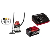 Odkurzacze przemysłowe - Einhell Zestaw Startowy, Czerwony/Srebrny, 5,2 Ah & Einhell Akumulatorowy odkurzacz do pracy na mokro/sucho TC-VC 18/20 Li S-Solo Power X-Change - miniaturka - grafika 1