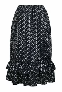 Spódnice - Czarna spódnica z wzorem w kropki - ELSIE - XL-ka - grafika 1