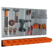 Pozostałe wyposażenie warsztatu - Metalowa tablica narzędziowa uchwyty 9 kuwet - miniaturka - grafika 1