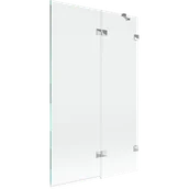 Parawany nawannowe - Mexen Lunar parawan nawannowy 2-skrzydłowy prawy 110 x 150 cm, transparent, chrom - 897-110-100-01-00-P - miniaturka - grafika 1