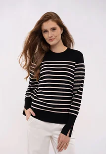 Sweter w paski S-KOMI - Swetry damskie - miniaturka - grafika 1