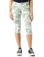 Spodenki damskie - Timezone Bermudy damskie Tight AleenaTZ 3/4, Green White Philo Leaves, 26 - miniaturka - grafika 1