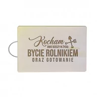 Deski do krojenia - Kocham dwie rzeczy w życiu: bycie rolnikiem oraz gotowanie - drewniana deska z grawerem - miniaturka - grafika 1