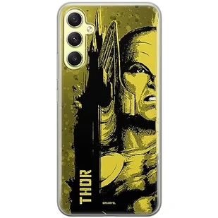 Etui Thor 001 Marvel Nadruk pełny Żółty Producent: Samsung, Model: A34 5G - Etui i futerały do telefonów - miniaturka - grafika 1