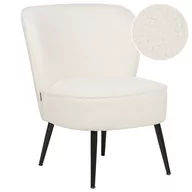 Fotele - Fotel boucle biały VOSS - miniaturka - grafika 1