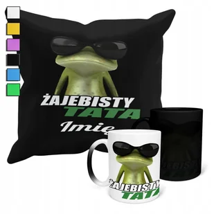 ZESTAW KUBEK MAGICZNY + POSZEWKA Z PODUSZKĄ-DZIEŃ TATY OJCA PREZENT + IMIĘ - Gadżety dla niej i dla niego - miniaturka - grafika 1