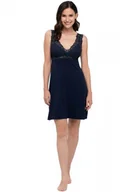 Piżamy damskie - Babella Larisa soft granatowa koszula nocna - miniaturka - grafika 1