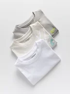 Koszulki dla chłopców - Reserved - Bawełniany t-shirt 3 pack - jasnoszary - miniaturka - grafika 1