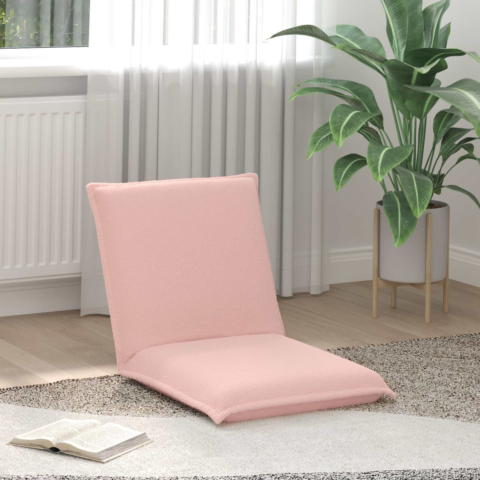 vidaXL vidaXL Krzesło na podłogę Różowy 54 x 64 x 59 cm Tkanina owcza
