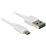 Kable komputerowe i do monitorów - Delock Kabel Micro USB AM-BM DUAL EASY-USB 2m White 84808 - miniaturka - grafika 1