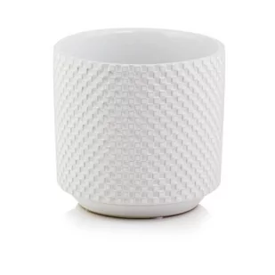 Osłonka ceramiczna biała 13 cm - Donice - miniaturka - grafika 1