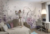 Tapety - Bloom Purple Tapeta Ogród Wielkich Kwiatów Do Pokoju dziecięcego - miniaturka - grafika 1