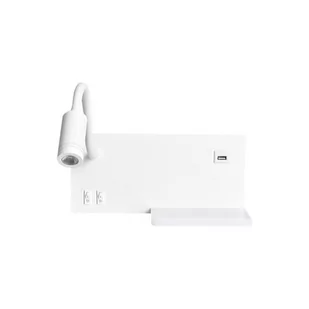 Milagro Lampa nocna z półką SHELF WHITE LED 4W+5W+2W ML6343 - Lampy ścienne - miniaturka - grafika 1