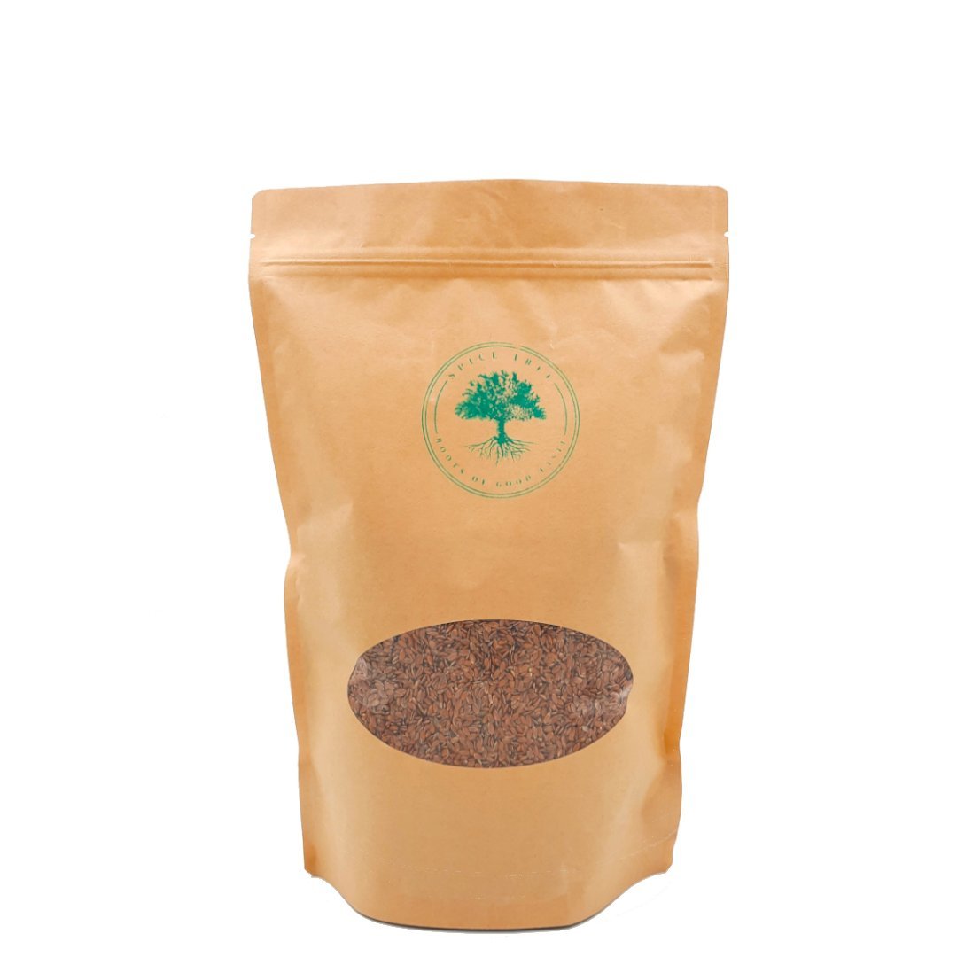 Siemię lniane BRĄZOWE ziarno 1kg, 100% naturalne PREMIUM Spice Tree
