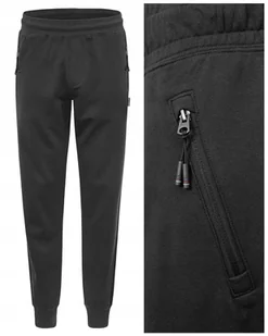 SPODNIE DRESOWE męskie długie sportowe RONALDO czarne XXXL Pako Jeans - Dresy męskie - miniaturka - grafika 1