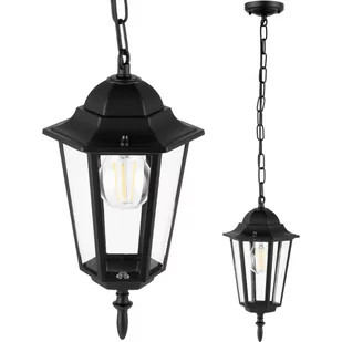 Lampa Ogrodowa Wisząca Zewnętrzna E27 Latarnia Czarna Bellis Lumiled - Lampy ogrodowe - miniaturka - grafika 1