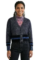 Swetry damskie - Sweter damski Desigual Tops kardigan z błyszczącymi nitkami -L - miniaturka - grafika 1