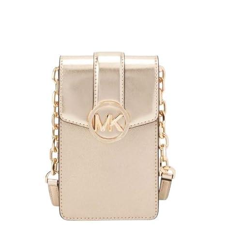 MICHAEL KORS Carmen mała torba na ramię na smartfona z małym logo, Jasnozłoty