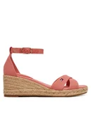 Espadryle damskie - Tommy Hilfiger Espadryle Hemp Crossover Strap Wedge Espadrilles FW0FW09332 Różowy - miniaturka - grafika 1