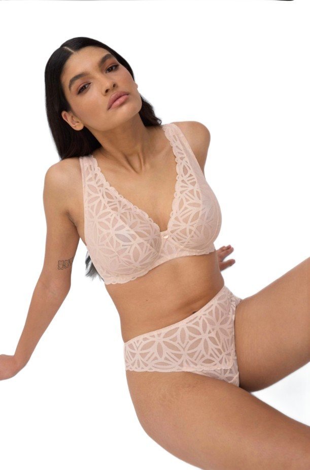 Biustonosz na drucie Plus Bralette Sugar Dune naturalny beżowy Alles 75H