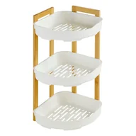 Półki łazienkowe - Półka łazienkowa bambusowa Natureo biała - miniaturka - grafika 1