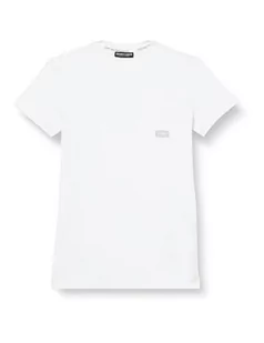 Emporio Armani Męski T-shirt z logo Crew Neck Shiny, biały, L - Koszulki męskie - miniaturka - grafika 1