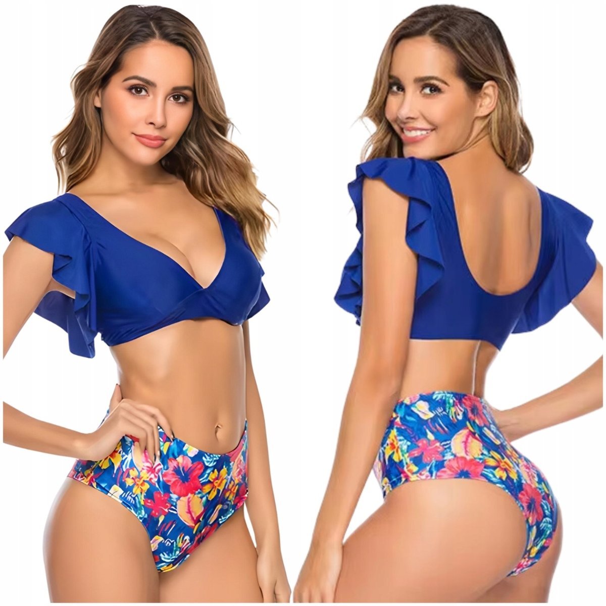 STRÓJ KĄPIELOWY DWUCZĘŚCIOWY MODELUJĄCY USZTYWNIANY KOSTIUM WYSOKI STAN XL