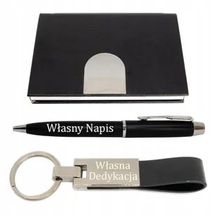 Zestaw długopis brelok etui personalizowany grawer prezent dla szefa - Zestawy piśmiennicze - miniaturka - grafika 1