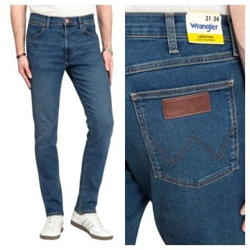 Spodnie Męskie Wrangler Larston Bawełniane Niebieskie Dopasowane W33 L34