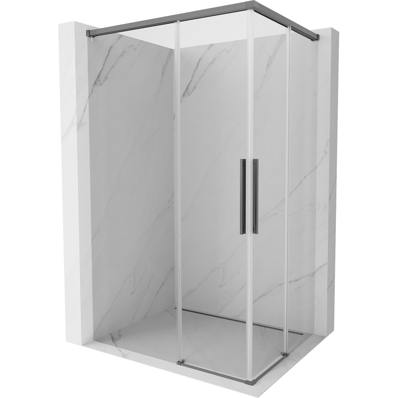 Mexen Rox Duo kabina prysznicowa rozsuwana 100 x 75 cm, transparent, gun metal - 8C2D-100-075-95-00