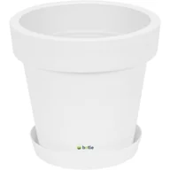 Donice - Doniczka Biały okrągła z podstawką gładka matowa Ø50cm tworzywo - miniaturka - grafika 1