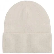 Czapki damskie - Czapka zimowa damska ze srebrną nitką błyszcząca kremowa - miniaturka - grafika 1