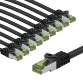Kable miedziane - goobay 66604 CAT8.1 kabel sieciowy w zestawie 10 szt./kabel krosowy ekranowany S/FTP/CU Ethernet, PiMF, LSZH, OFC/Cat 8.1 kabel z 40 Gbits/czarny / 10 x 3 m - miniaturka - grafika 1