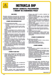 IAG61 INSTRUKCJA BHP HIGIENY OSOBISTEJ PRACOWNIKÓW I HIGIENY NA STANOWISKU PRACY, FN - FOLIA SAMOPRZYLEPNA; (245X350MM) - Instrukcje stanowiskowe BHP - miniaturka - grafika 1