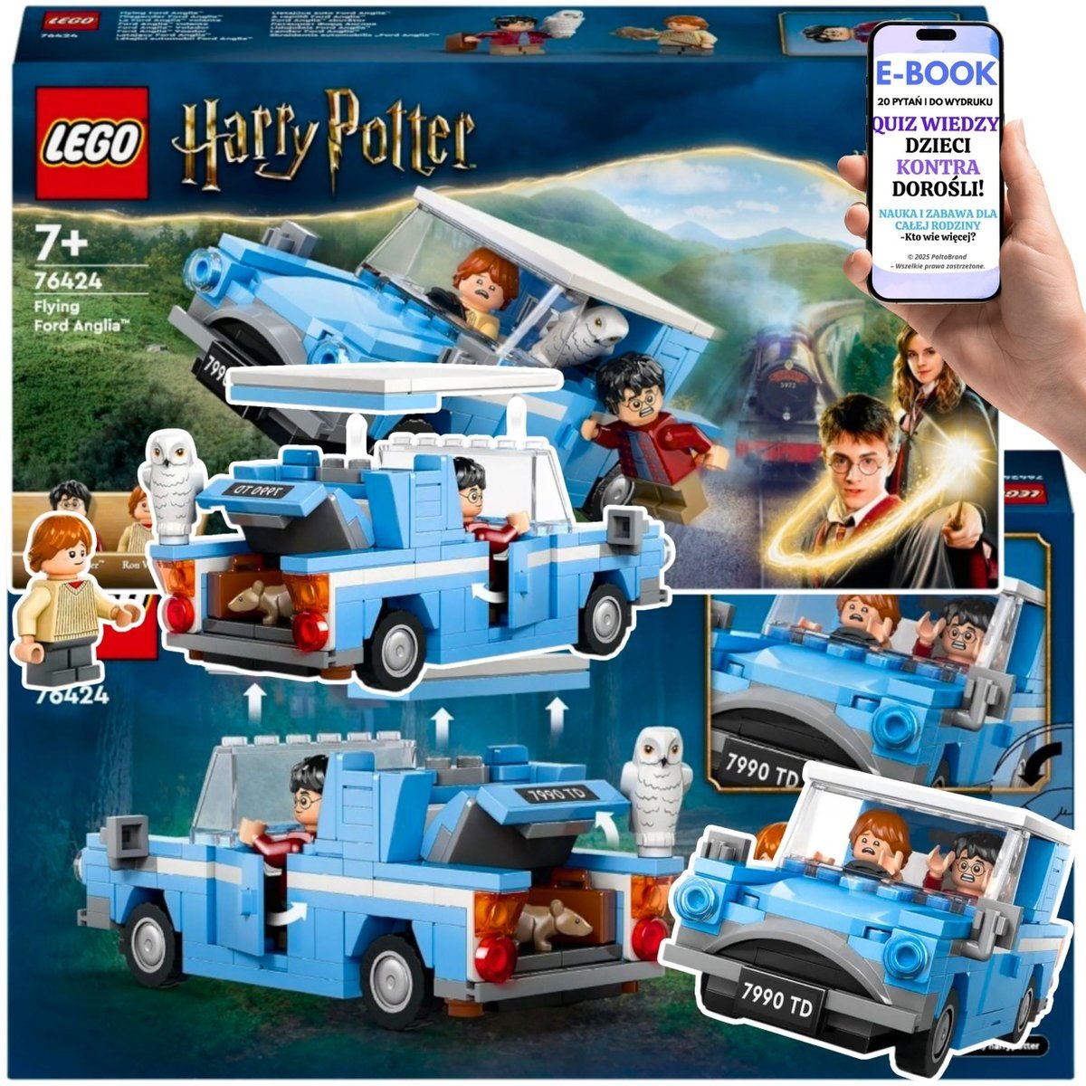 LEGO PREZENT DLA DZIECKA – LEGO Harry Potter 76424| Latający Ford + Ron i Harry DLA SYNA CHŁOPCA + EBOOK-2
