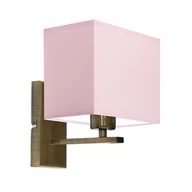 Lampy ścienne - Kinkiet LYSNE Malaga, jasny różowy, stare złoto, E27, 22x18 cm - miniaturka - grafika 1