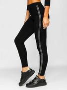 Spodnie sportowe damskie - Czarne legginsy damskie Denley W7052 - miniaturka - grafika 1