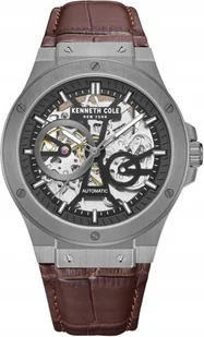 Zegarek Zegarek męski KENNETH COLE KCWGE0033502 brązowy klasyczny skeleton - Zegarki męskie - miniaturka - grafika 1