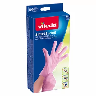 Rękawice Vileda Simple x 100 M/L - Inne artykuły do sprzątania - miniaturka - grafika 1