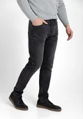 Spodnie męskie - Grafitowe jeansy, Straight Fit, D-LEON 55 - miniaturka - grafika 1