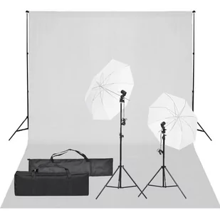 vidaXL Fotograficzny zestaw studyjny z lampami i tłem - Lampy studyjne - miniaturka - grafika 1