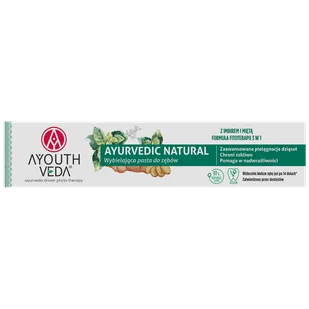 Ayouthveda Ayurvedic Natural, wybielająca pasta do zębów z imbirem i miętą, 100 g - Pasty do zębów - miniaturka - grafika 1